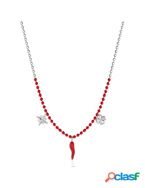 Collana BROSWAY CHANT acciaio e cristalli BAH59 Cornetto
