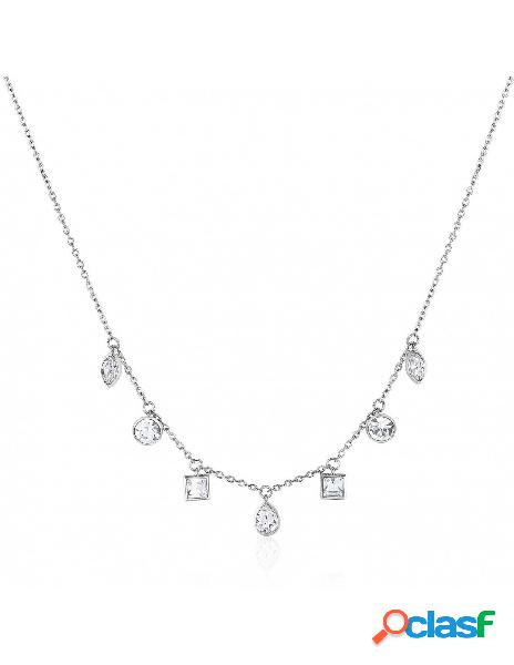 Collana BROSWAY RAIN acciaio e cristalli BNR06 Silver