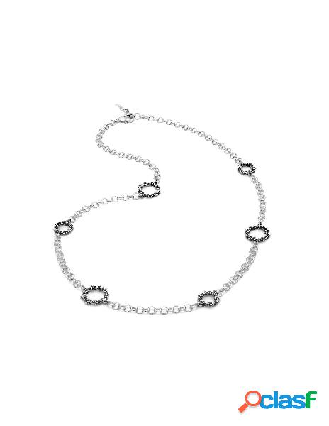 Collana lunga GIOVANNI RASPINI Millefiori in argento 925
