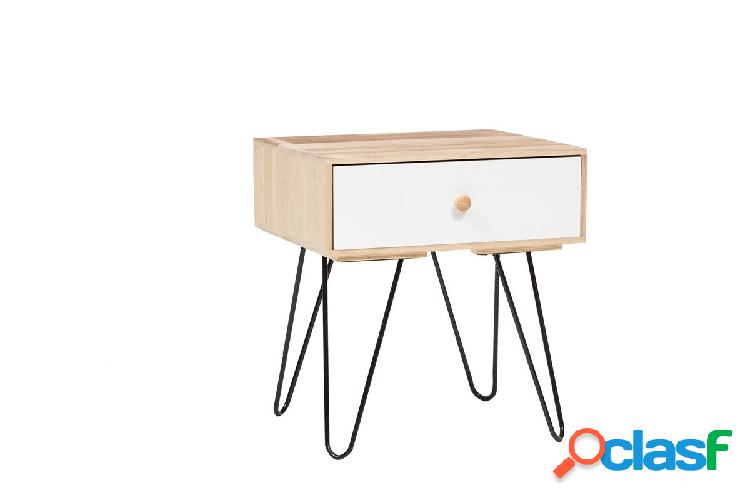 Comodino per camera da letto stile vintage in legno cm