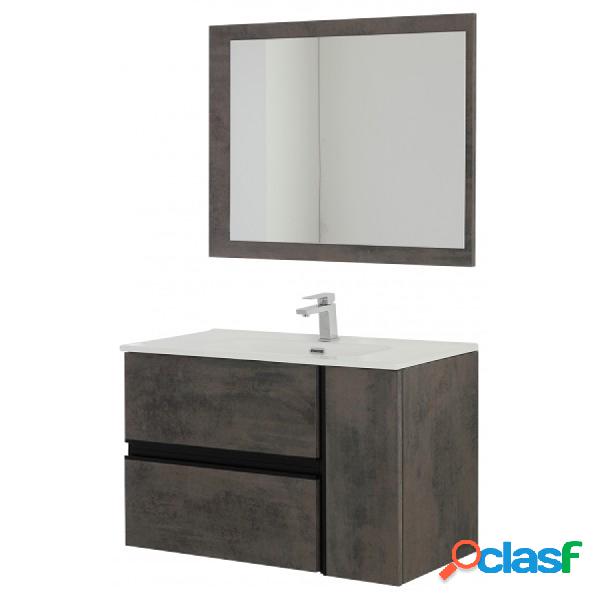 Composizione bagno sospesa Dixie con lavabo e specchio cm 92