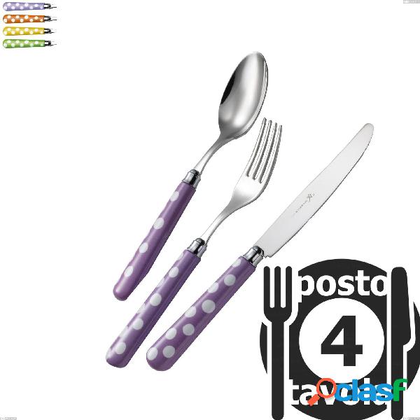 Confezione 4 posti tavola Ballon, (acciaio 18.10 aisi304),