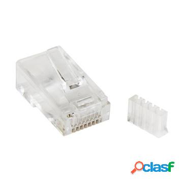 Connettore modulare rj45 cat6 per cavo solido - confezione