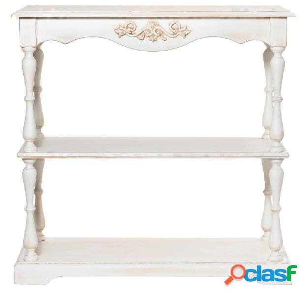 Consolle con 3 ripiani da ingresso in legno bianco classica