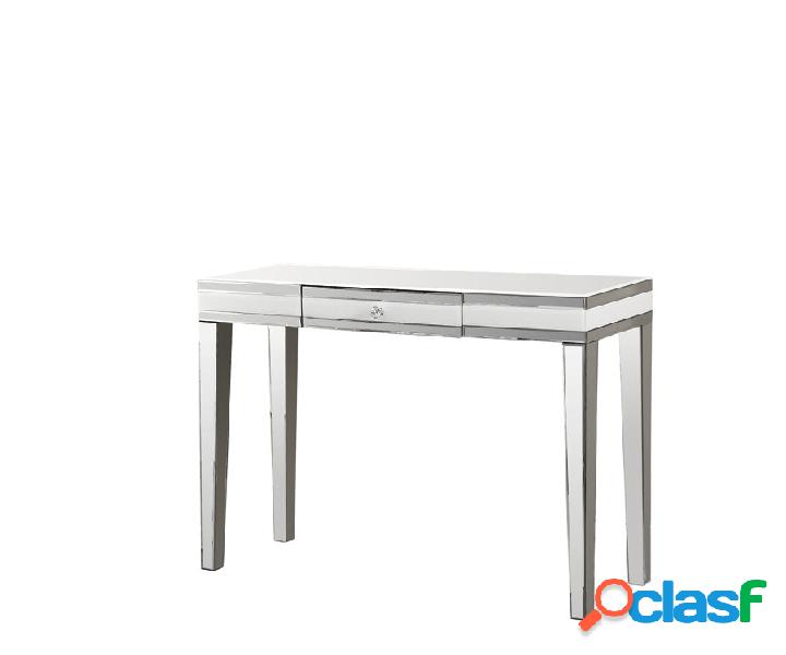 Consolle da ingresso in legno bianco e argento con specchi 1