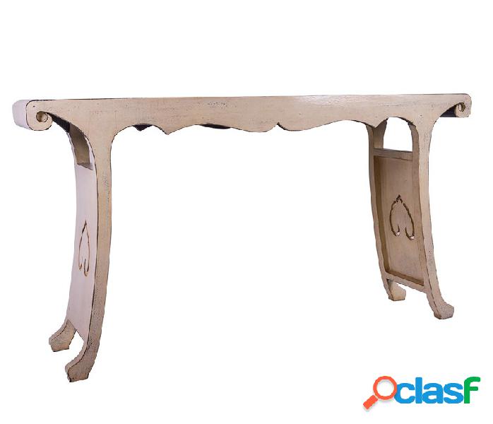 Consolle da ingresso in legno colore beige cm 158x35x85h