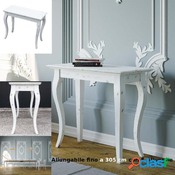 Consolle, salvaspazio allungabile Big Bassano Shabby chic