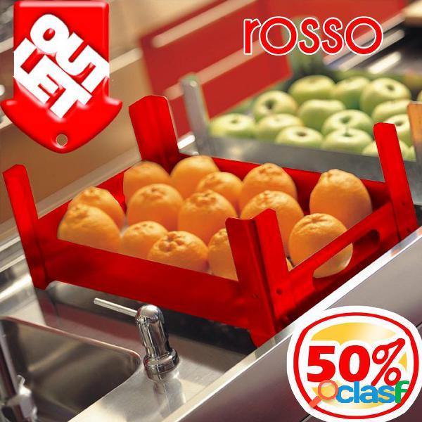 Contenitore basso rosso P.U.B. 50x30xh18 cm impilabile e