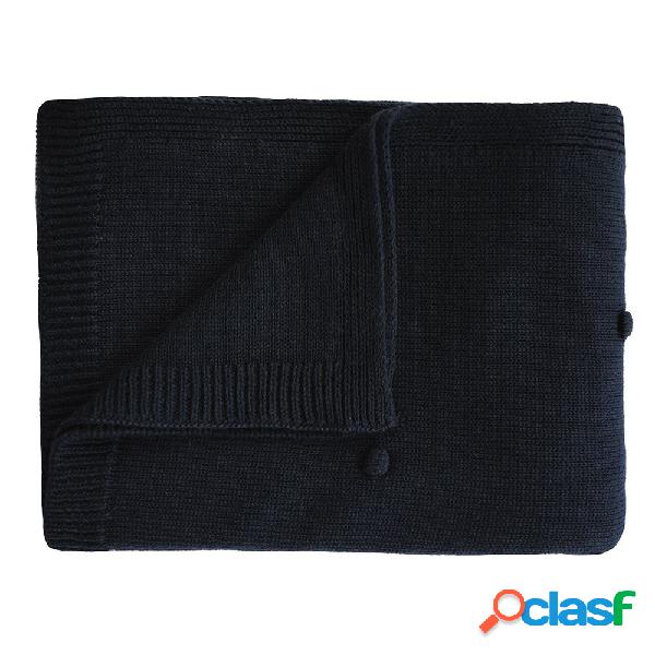 Coperta Mushie Baby Blanket Textured Dots Dark Navy