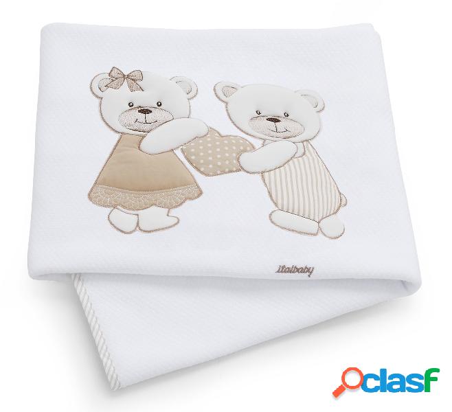 Copertina Lettino in Cotone Piquè Italbaby Dolci Coccole