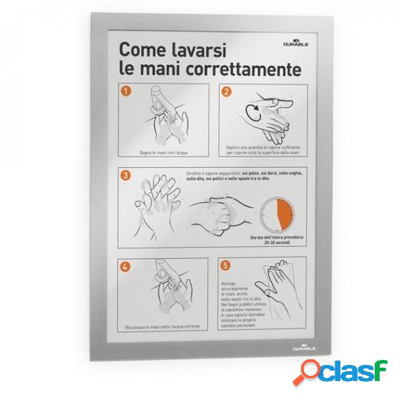 Cornice espositiva Duraframe - A4 - 21 x 29,7 cm - silver -