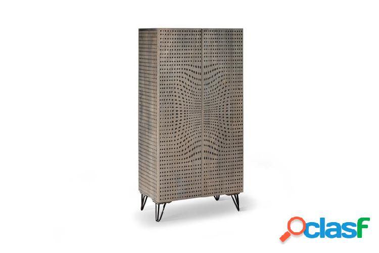 Credenza alta 2 ante per living in legno massello stile