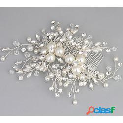 Cristallo / Perle finte / Lega Pettini per capelli con