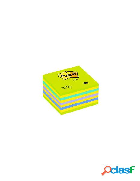 Cubo da 450 foglietti post-it colori azzurro-verde 76x76