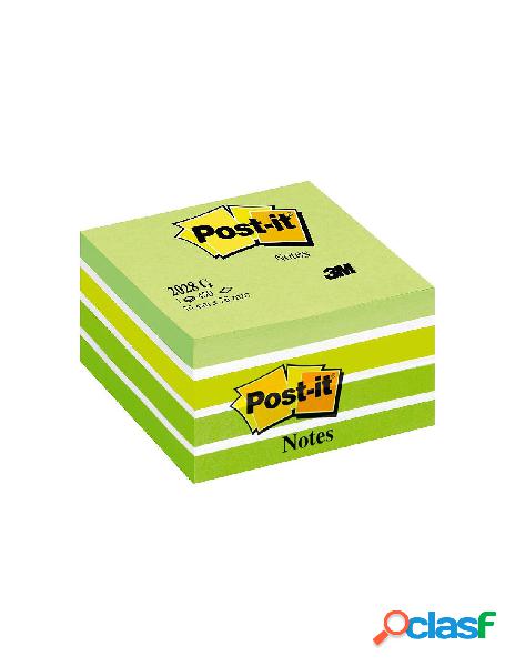 Cubo da 450 foglietti post-it colori verdi 76x76