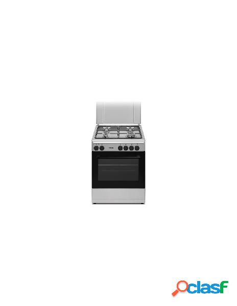 Cucina 60x60 inox 4g con forno e grill elettrico