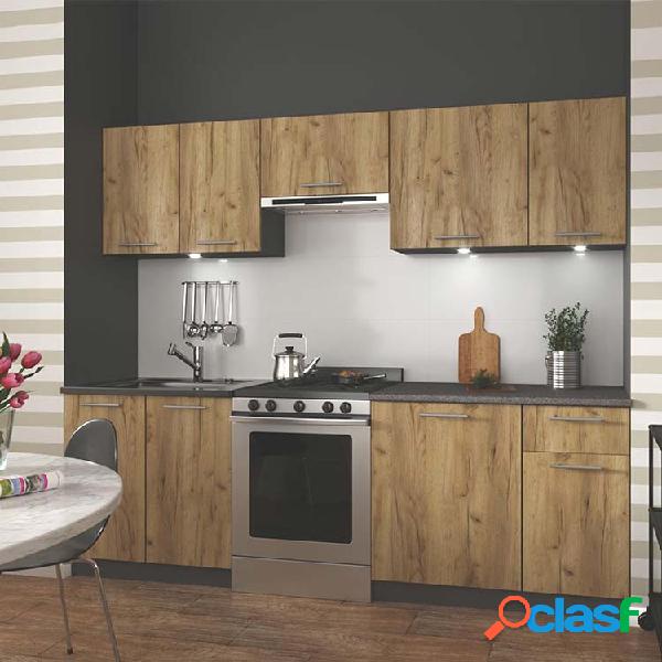 Cucina moderna componibile Urban 240 cm legno quercia