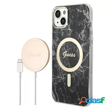 Custodia & Caricatore Senza Fili Guess Marble Edition Bundle