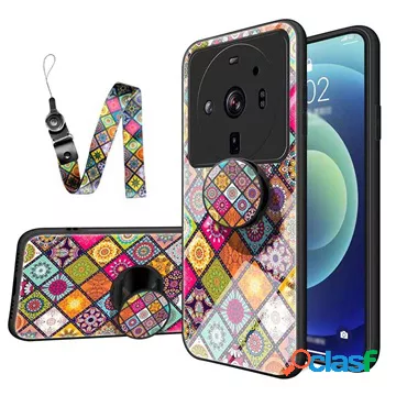 Custodia Ibrida con Motivo Scacchi per Xiaomi 12S Ultra -