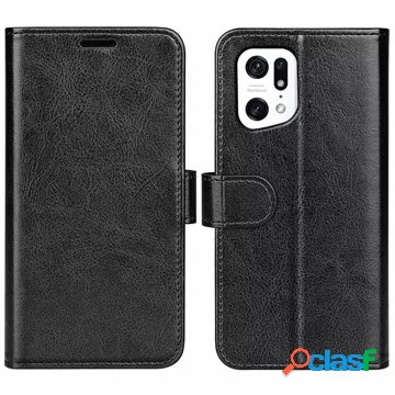 Custodia a portafoglio per Oppo Find X5 con chiusura
