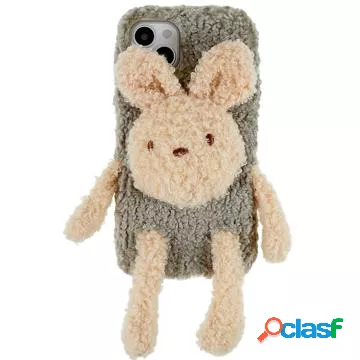 Custodia in TPU 3D Plush Doll per iPhone 14 - Grigia /