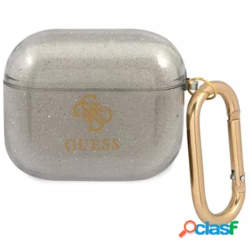 Custodia in TPU Guess 4G Glitter Collection AirPods 3 - nera