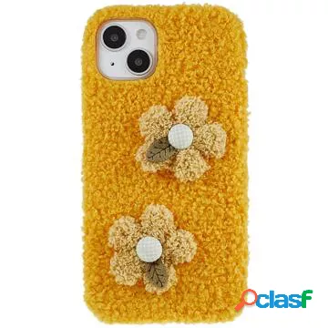 Custodia in TPU Serie Fluffy Flower per iPhone 14 - Giallo