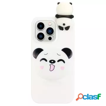 Custodia in TPU Serie di Figure 3D per iPhone 14 Pro - Panda