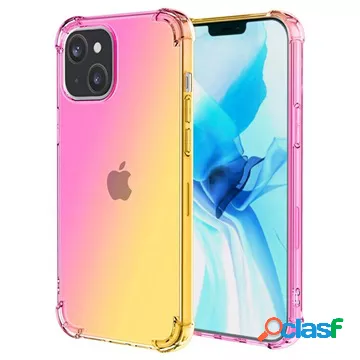 Custodia in TPU antiurto per iPhone 14 Plus sfumata - rosa /