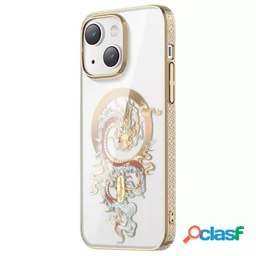 Custodia per iPhone 14 Kingxbar Myth Series - Dragone dorato
