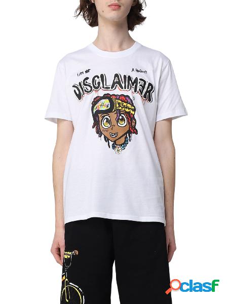 DISCLAIMER T-shirt girocollo a manica corta con logo Bianco