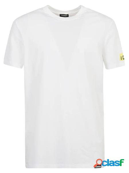 DSQUARED2 T-shirt a manica corta in cotone stretch con patch