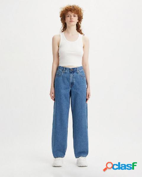 Dad jeans a vita media in misto cotone lavaggio medio