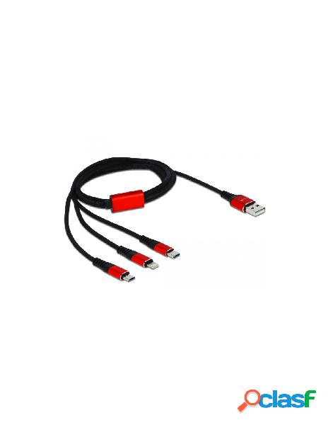 Delock - cavo di ricarica usb 3 in 1 lightning micro usb