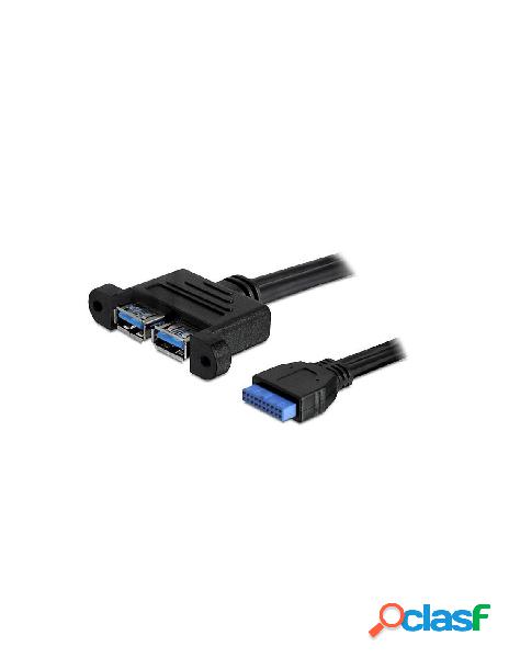 Delock - cavo interno usb3.0 19 pin femmina / 2x usb a