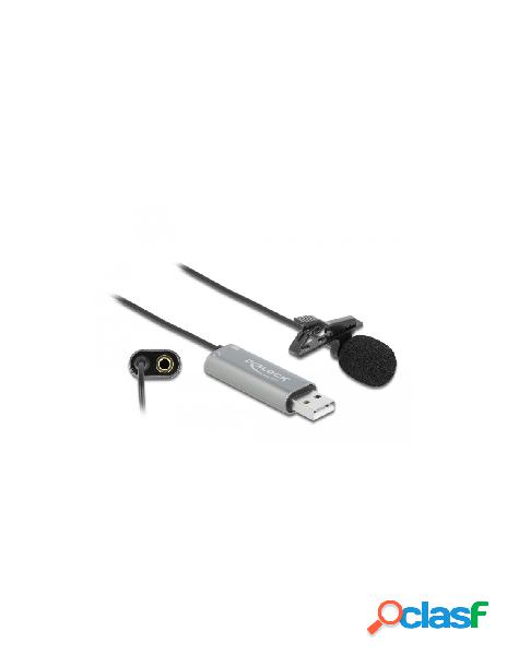 Delock - microfono lavalier omnidirezionale usb jack 3.5mm