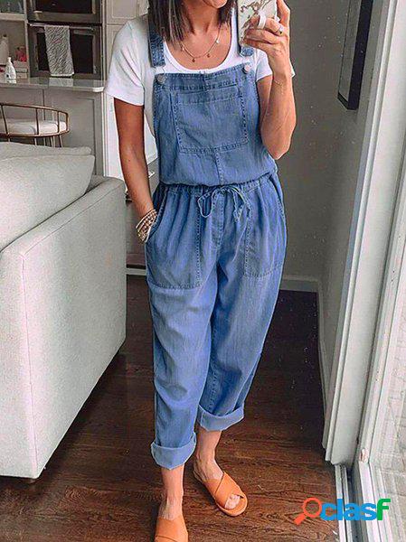 Denim Casuale Lavaggio Processo Denim bavaglino Pantaloni