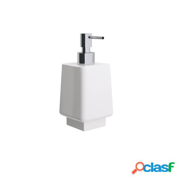 Dispenser sapone in ceramica bianca collezione Dado di