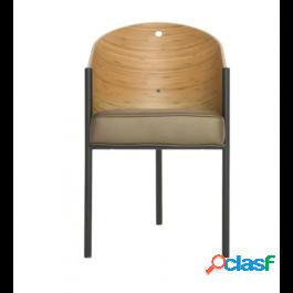 Driade Srl Costes Poltroncina Multistrato Bamboo/pelle/acci