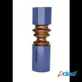 Driade Srl Ordini Vaso D14 H45 Ceramica-blu Cobalto+Bronzo