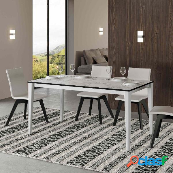 Dris - Tavolo allungabile living in metallo e legno finitura