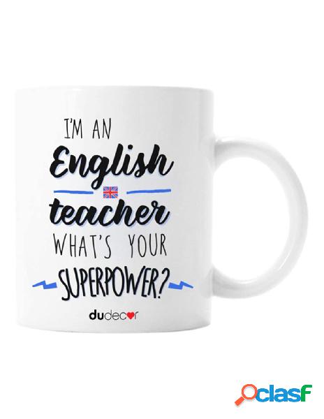 Dudecor - tazza mug in ceramica english teacher bianco 250