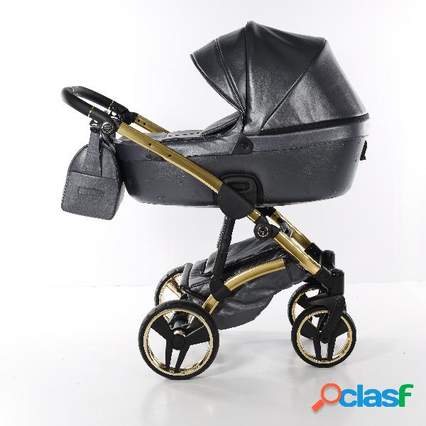 Duo Junama Termo in Pelle Grigio Antracite Telaio Oro Giallo