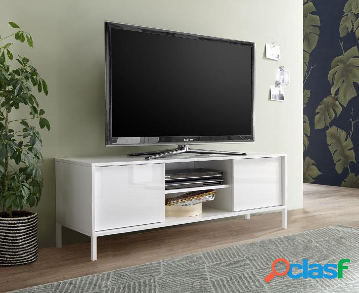 Edaly - Porta tv moderno con ante e vani centrali in legno