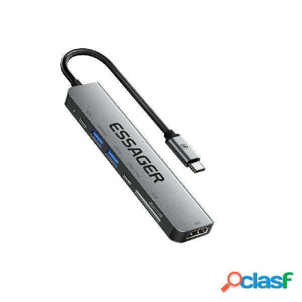 Essager 7 in 1 Hub USB Type-C a HDMI-Compatibile Dock