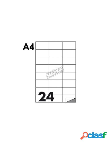 Etichette adesive markin 70x37 mm, 24 etichette / foglio,