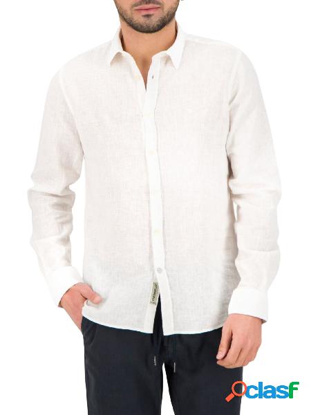 FRED MELLO Camicia a maniche lunghe in lino Bianco