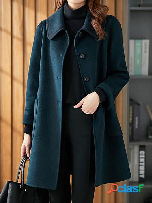 Fall/Winter Fashion Solid Color Woolen Coat