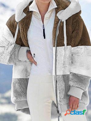 Fall/Winter Warm Zipper Pocket Hooded Loosen Coat