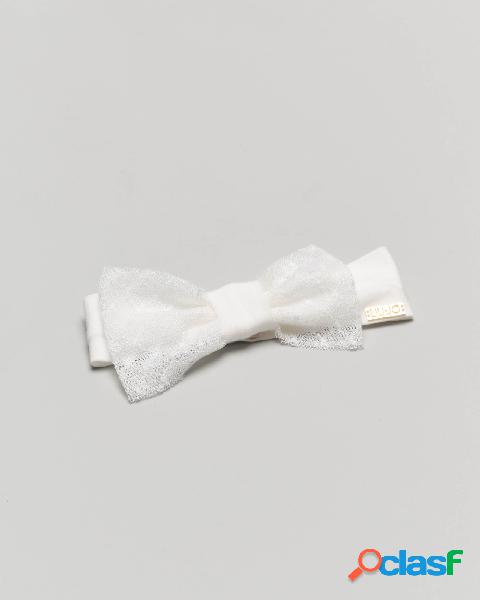 Fascia bianca in cotone elasticizzato con fiocco in tulle